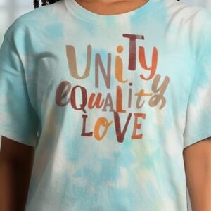 Unity Equality Love graphic tie dyed tee xl